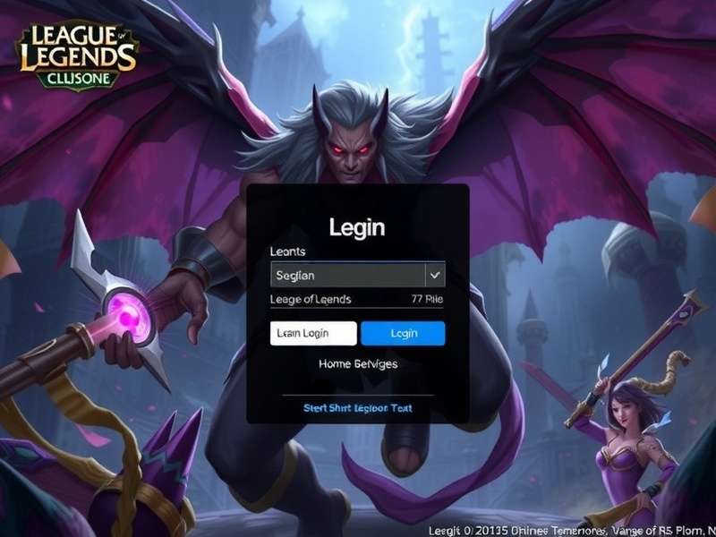 League of Legends PBE login screen showing the client interface