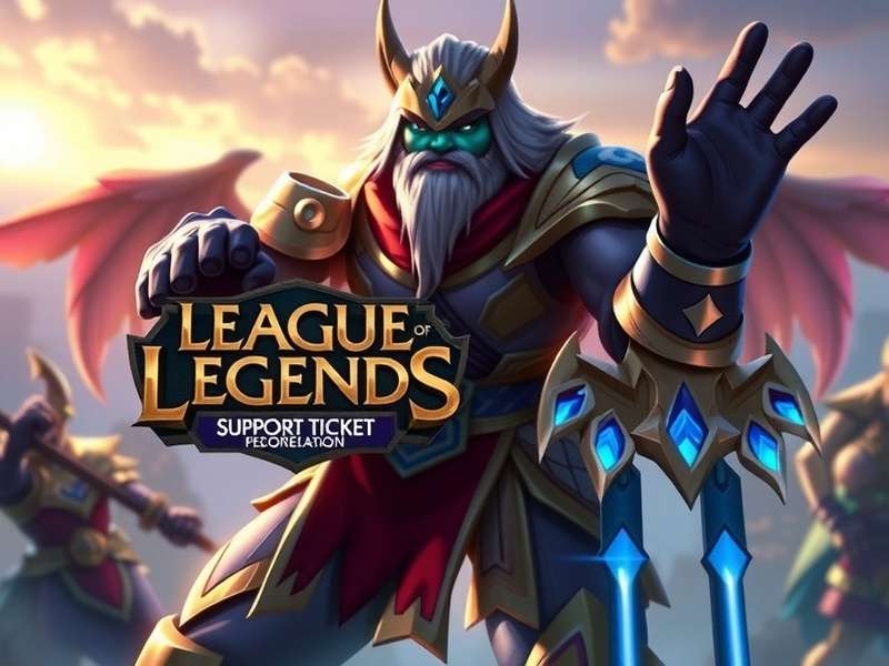 League of Legends Support Ticket Interface showing a successful submission