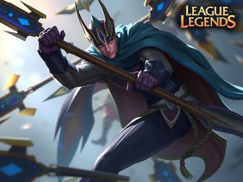 League of Legends gaming setup with keyboard, mouse, and monitor displaying the game