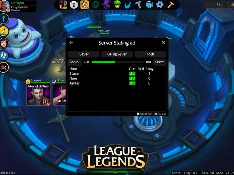 Esports arena with League of Legends gameplay on large screens