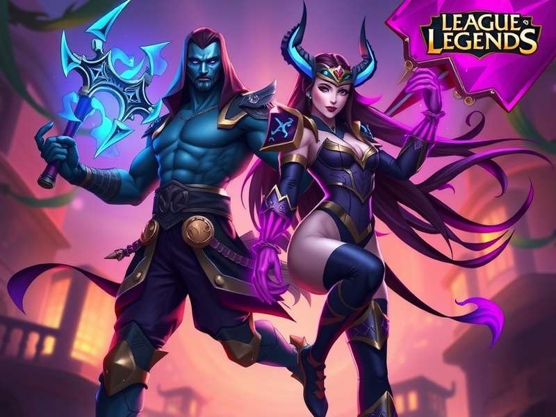 Vi and Caitlyn standing back to back in Arcane art style