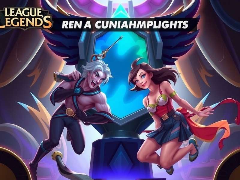 The Summoner's Cup held aloft by the winning team at the League of Legends World Championship finals