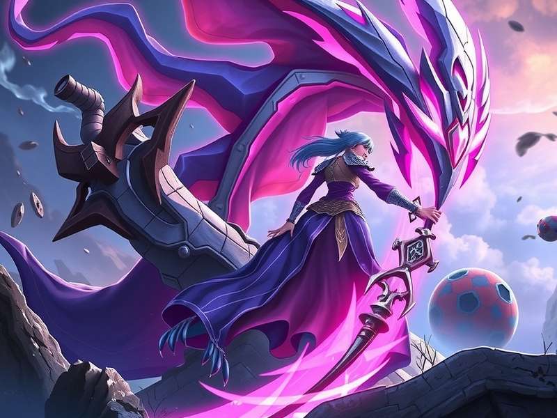 Piltover cityscape with hextech bridges glowing at night