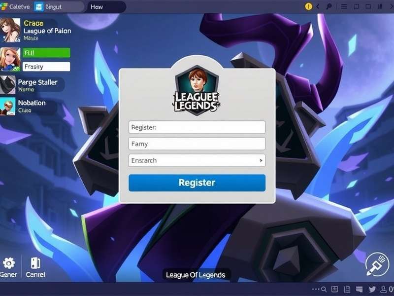 League of Legends PBE server login screen and interface
