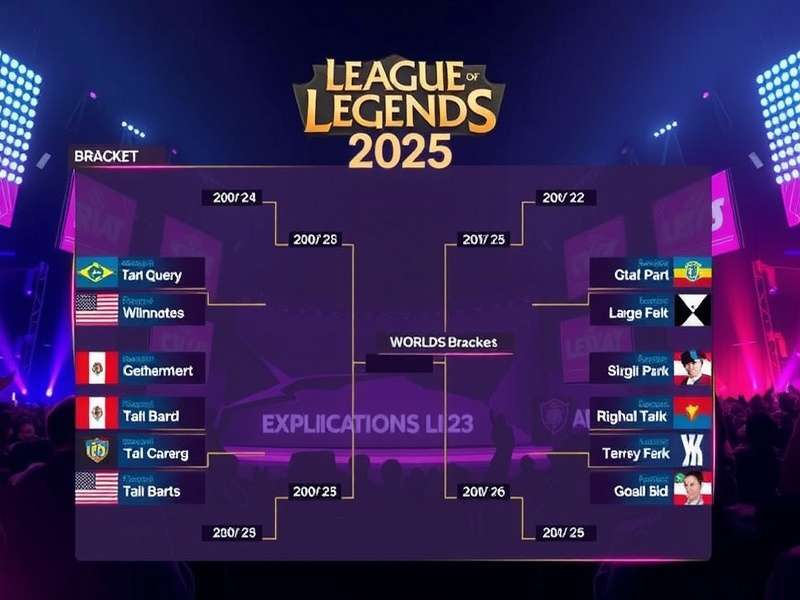 Visual representation of the League of Legends Worlds 2025 Knockout Bracket