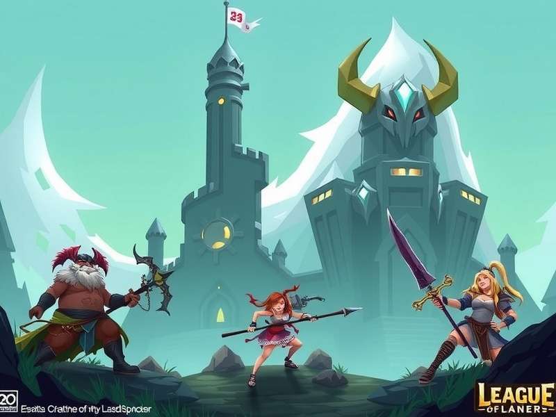 Dynamic in-game action from League of Legends featuring champion abilities and team fight