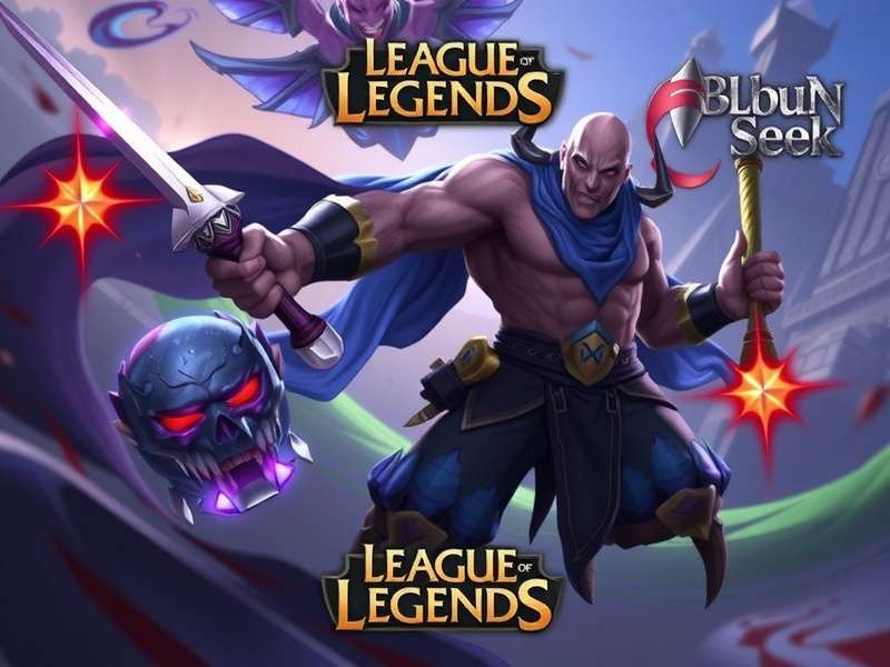 League of Legends gaming setup with server racks in background