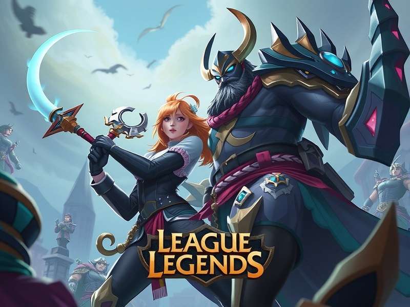 League of Legends Summoner's Rift panoramic view with champions in action