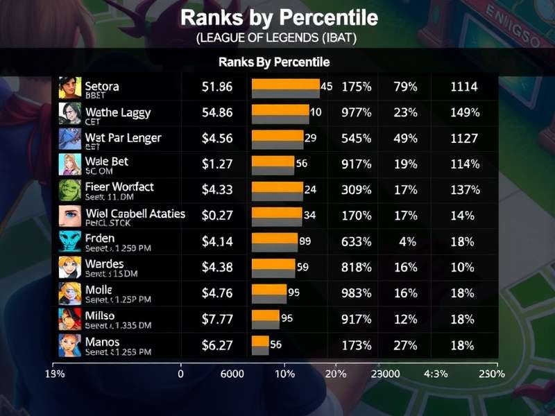 League of Legends rank distribution bar chart showing percentage of players in each tier from Iron to Challenger