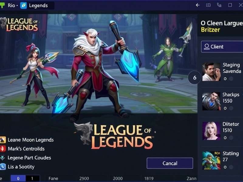 Riot Client interface showing League of Legends install option with vibrant splash art
