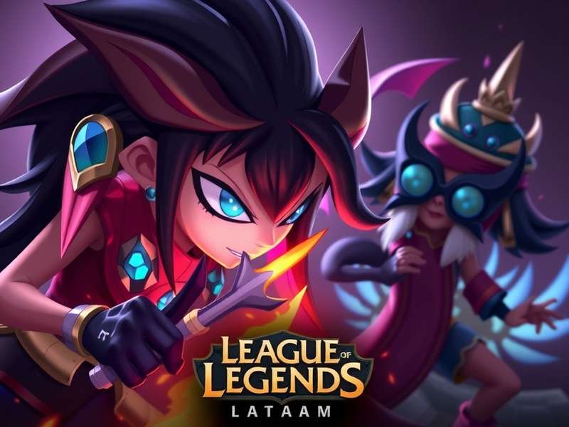 League of Legends Latam server hub splash art showcasing champions and map